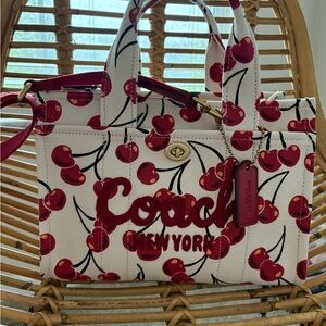 Coach Cherry Blossom White and Red Tote